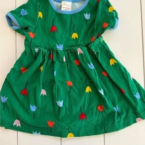 Hanna Andersson Green Dress with Multicolored Tulips